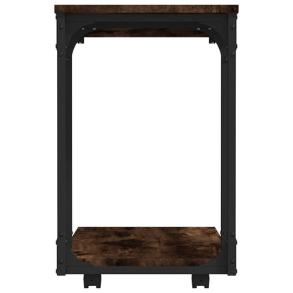 vidaXL Side Table with Wheels Smoked Oak 50x35x55,5cm Engineered Wood