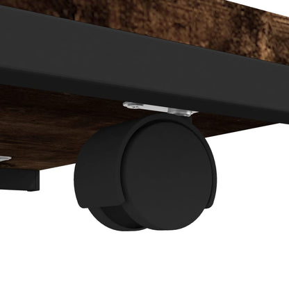 vidaXL Side Table with Wheels Smoked Oak 50x35x55,5cm Engineered Wood