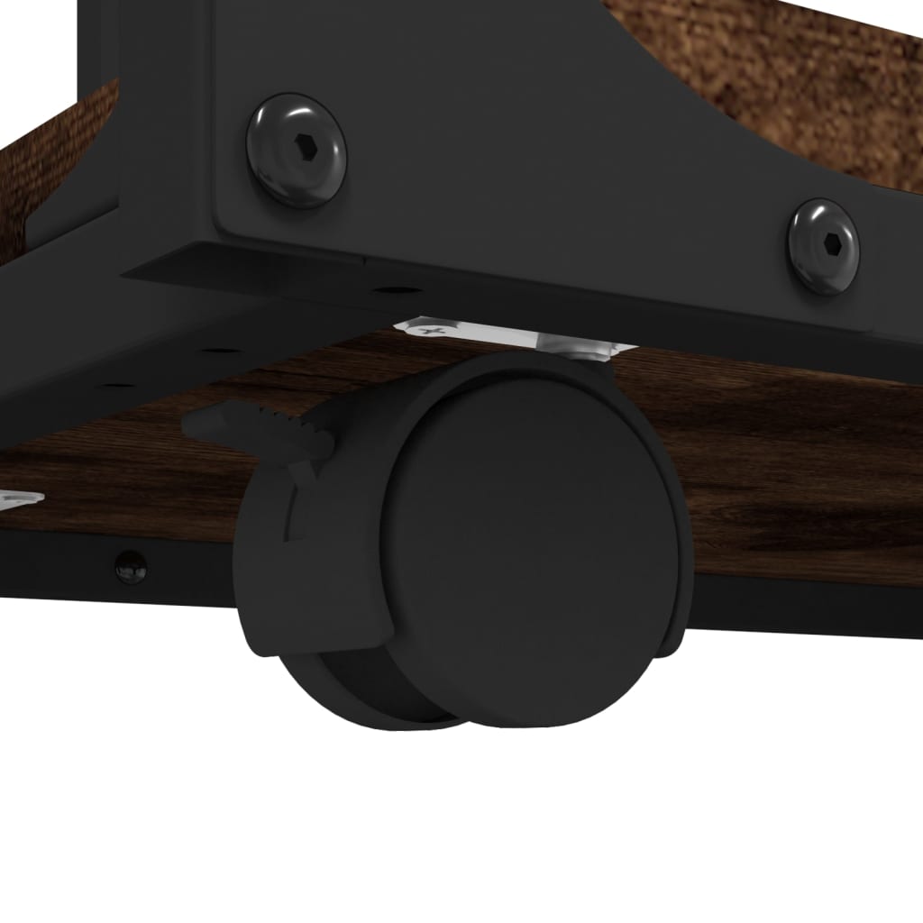 vidaXL Side Table with Wheels Smoked Oak 50x35x55,5cm Engineered Wood