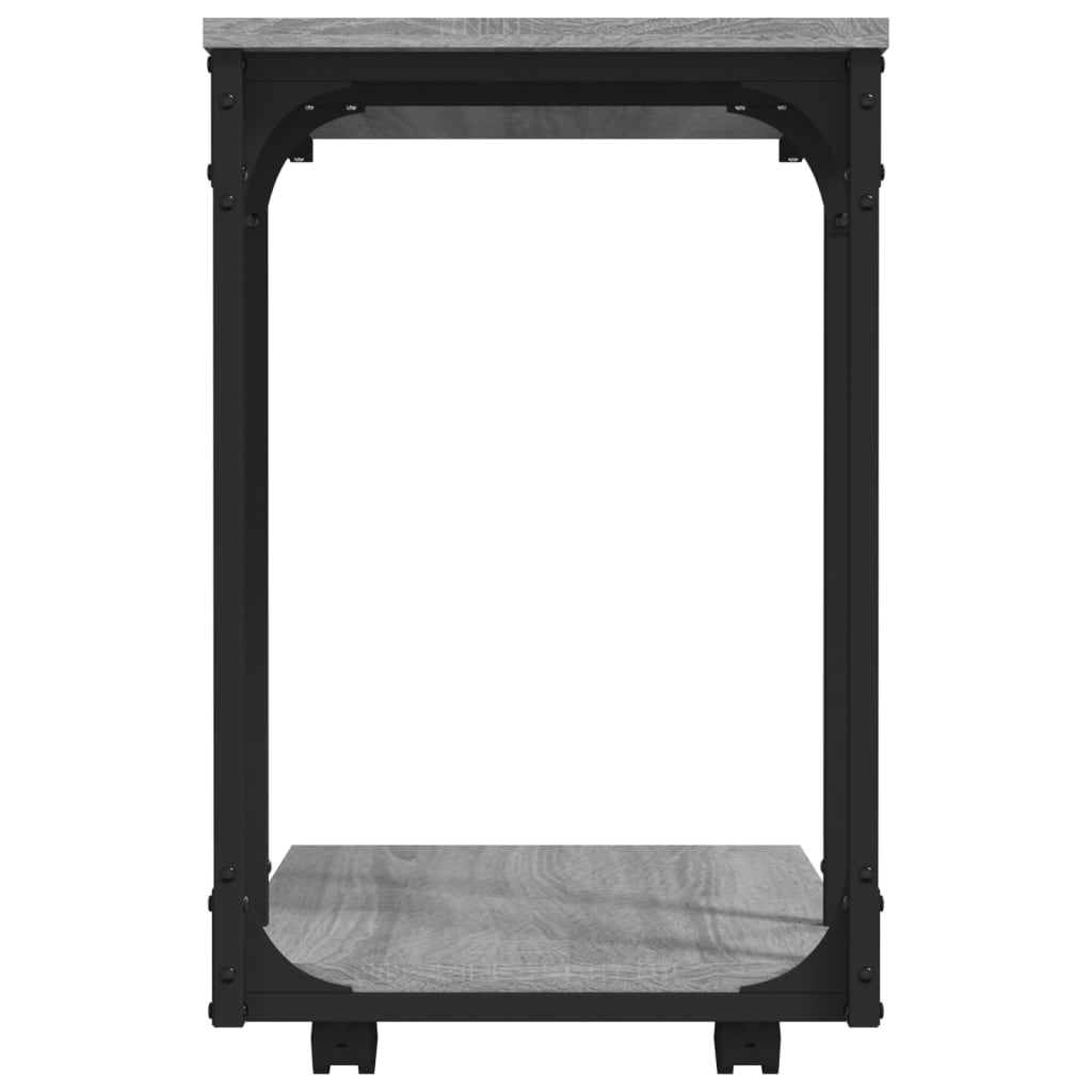 vidaXL Side Table with Wheels Grey Sonoma 50x35x55,5cm Engineered Wood