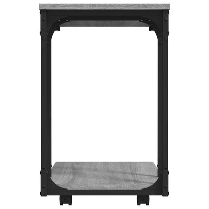 vidaXL Side Table with Wheels Grey Sonoma 50x35x55,5cm Engineered Wood