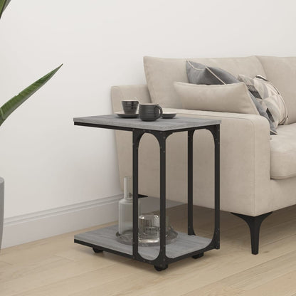 vidaXL Side Table with Wheels Grey Sonoma 50x35x55,5cm Engineered Wood
