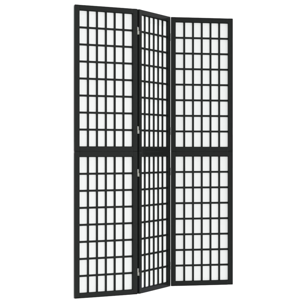 vidaXL Folding 3-Panel Room Divider Japanese Style 120x170 cm Black
