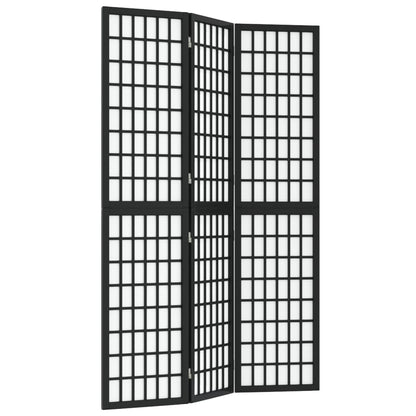 vidaXL Folding 3-Panel Room Divider Japanese Style 120x170 cm Black