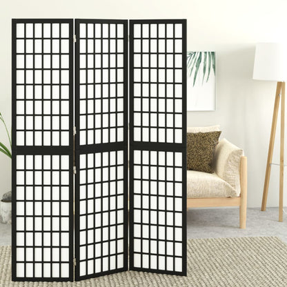 vidaXL Folding 3-Panel Room Divider Japanese Style 120x170 cm Black