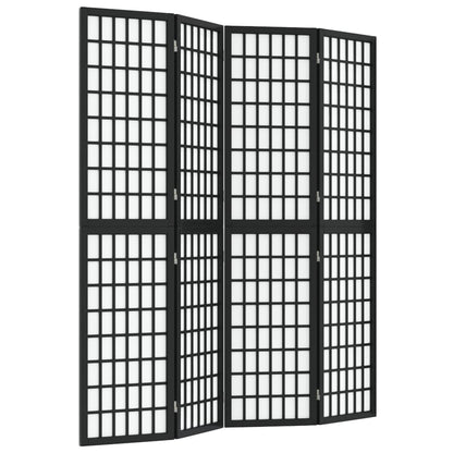 vidaXL Folding 4-Panel Room Divider Japanese Style 160x170 cm Black