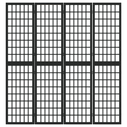 vidaXL Folding 4-Panel Room Divider Japanese Style 160x170 cm Black