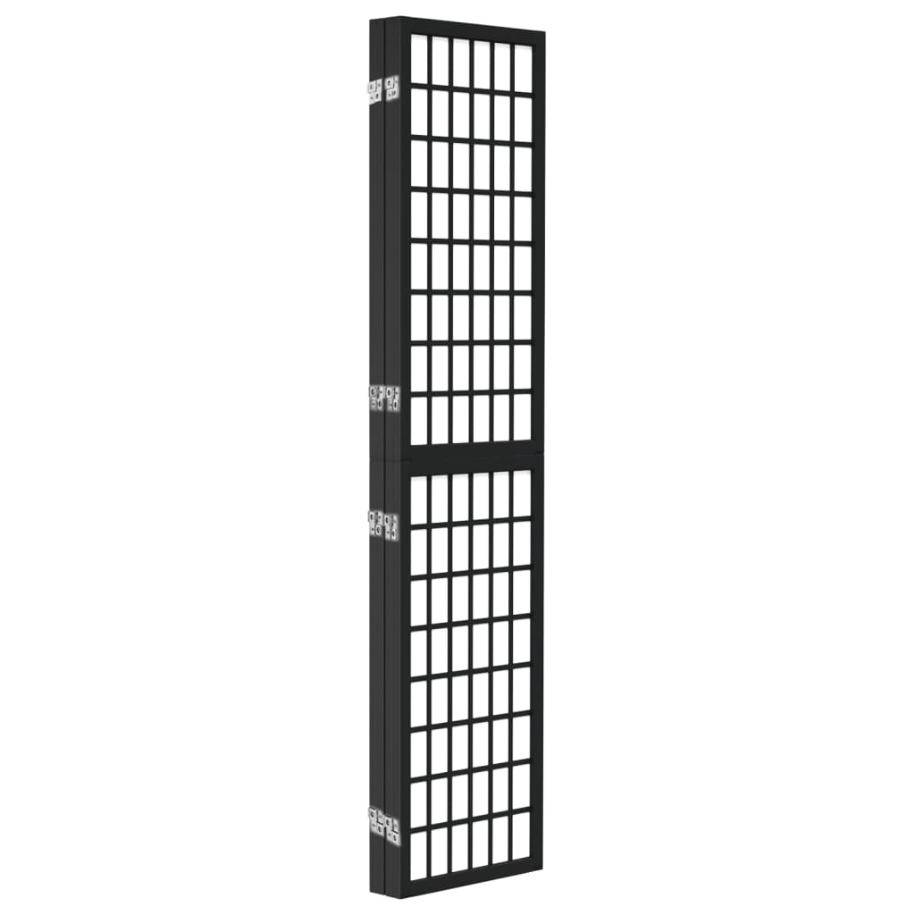 vidaXL Folding 4-Panel Room Divider Japanese Style 160x170 cm Black