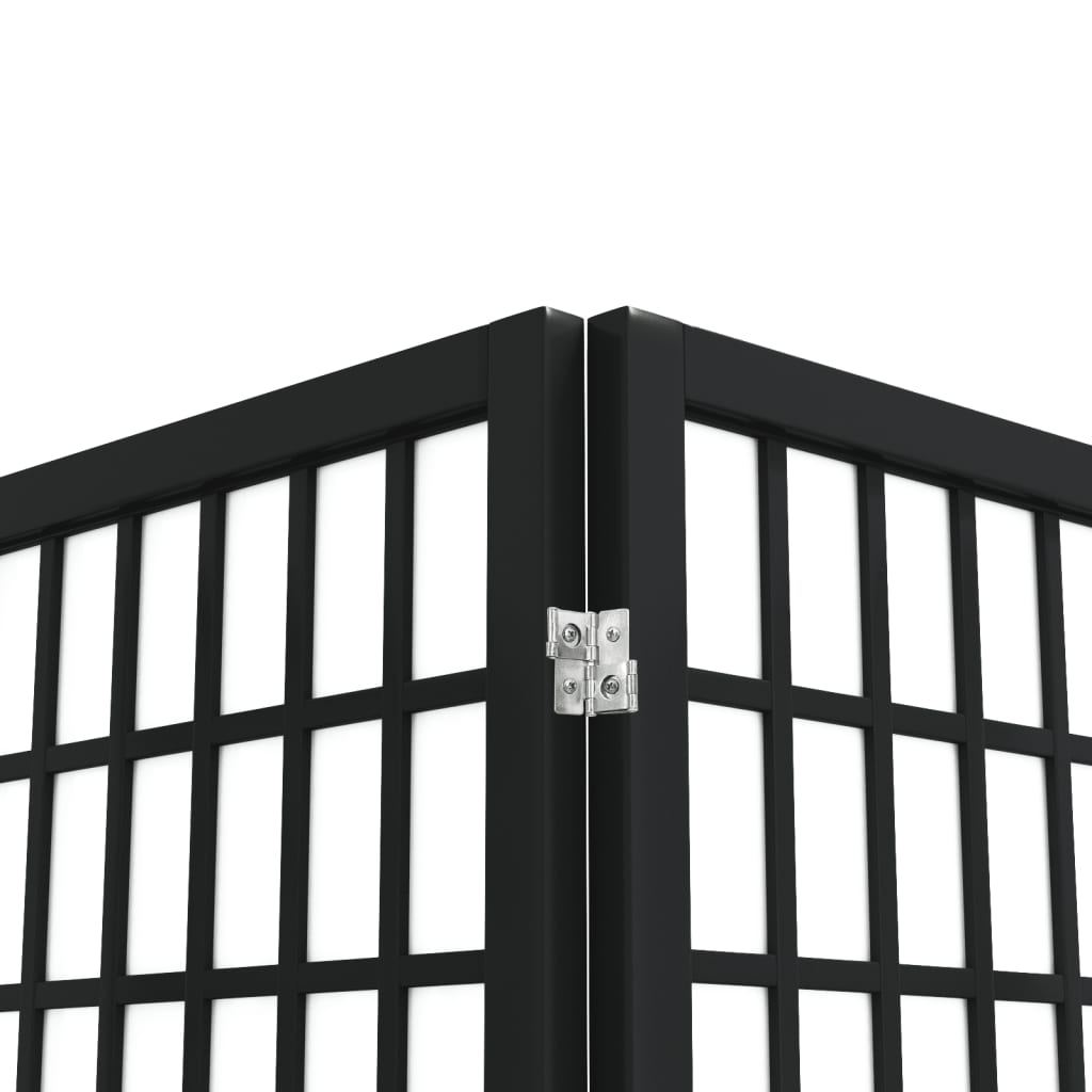 vidaXL Folding 4-Panel Room Divider Japanese Style 160x170 cm Black