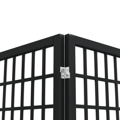 vidaXL Folding 4-Panel Room Divider Japanese Style 160x170 cm Black