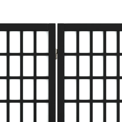 vidaXL Folding 4-Panel Room Divider Japanese Style 160x170 cm Black