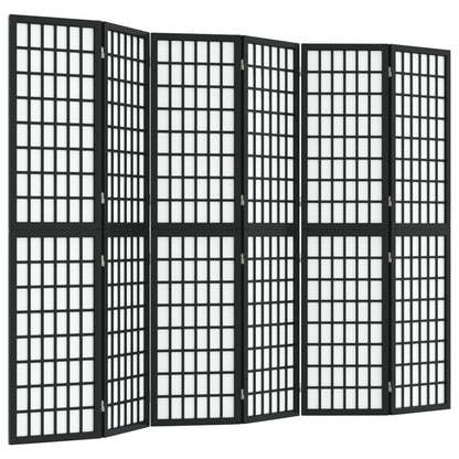 vidaXL Folding 6-Panel Room Divider Japanese Style 240x170 cm Black