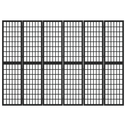 vidaXL Folding 6-Panel Room Divider Japanese Style 240x170 cm Black
