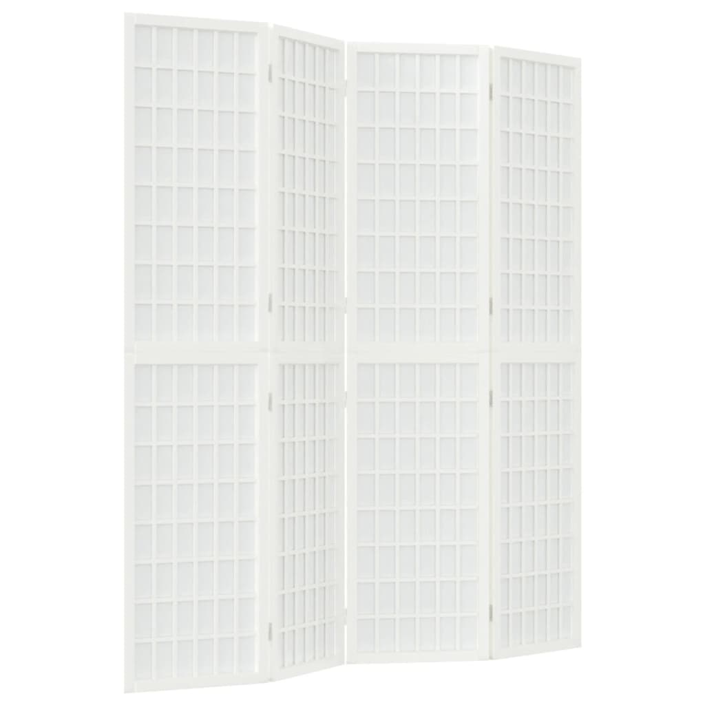 vidaXL Folding 4-Panel Room Divider Japanese Style 160x170 cm White