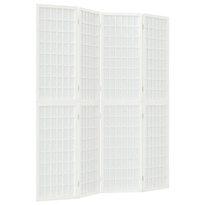 vidaXL Folding 4-Panel Room Divider Japanese Style 160x170 cm White