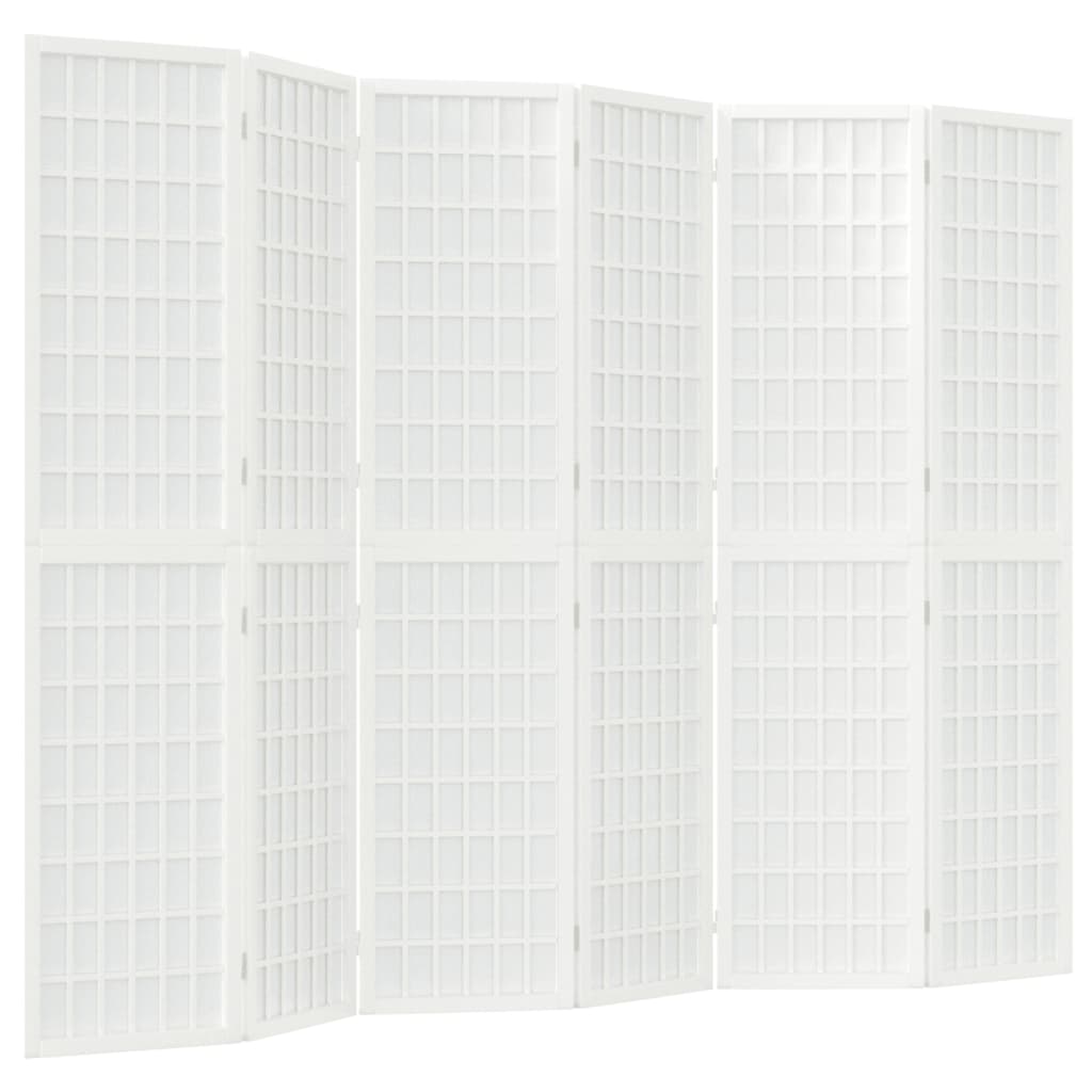 vidaXL Folding 6-Panel Room Divider Japanese Style 240x170 cm White