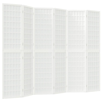 vidaXL Folding 6-Panel Room Divider Japanese Style 240x170 cm White