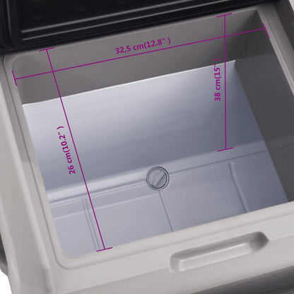 vidaXL Cool Box with Wheel and Handle Black&Grey 40 L Polypropylene