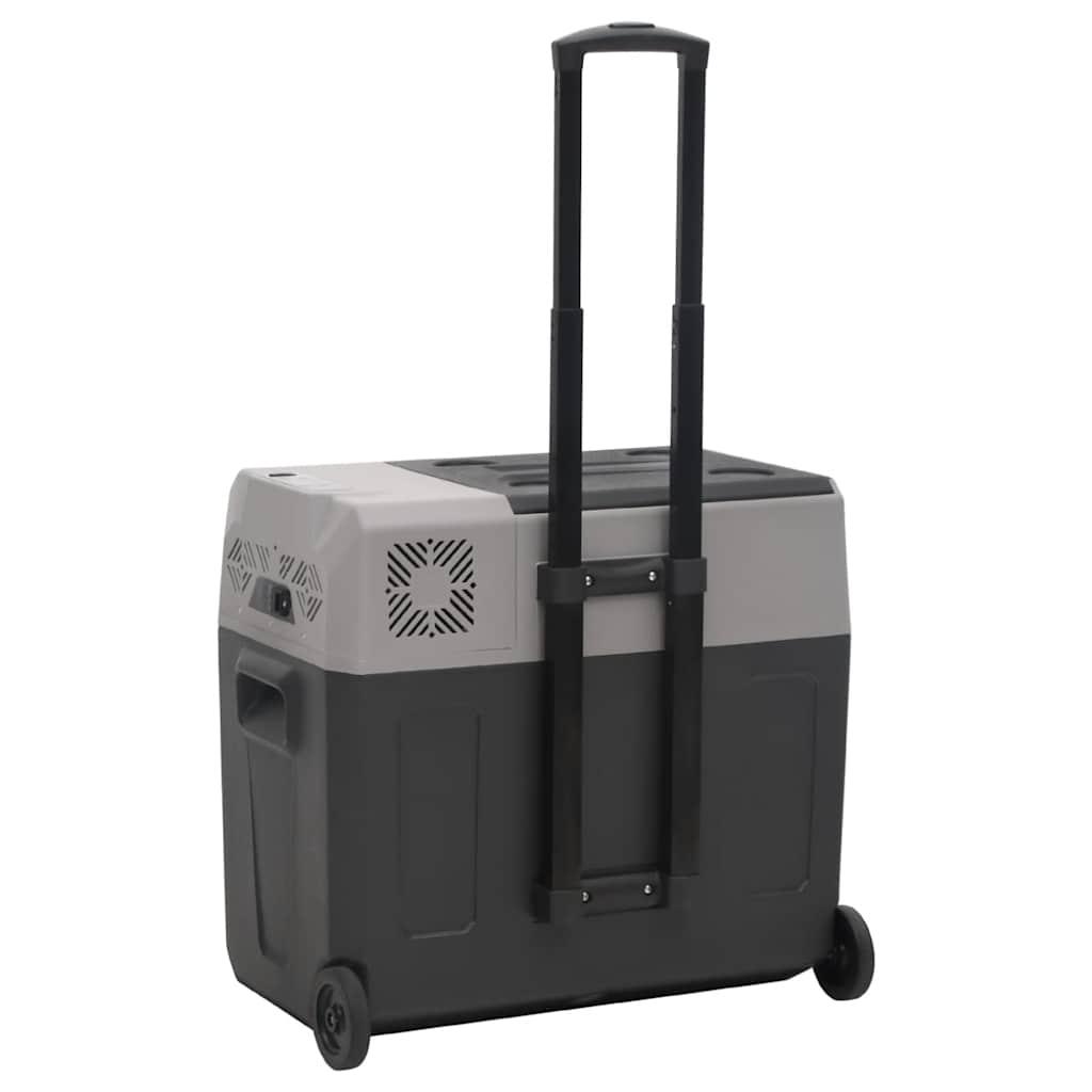 vidaXL Cool Box with Wheel and Handle Black&Grey 40 L Polypropylene