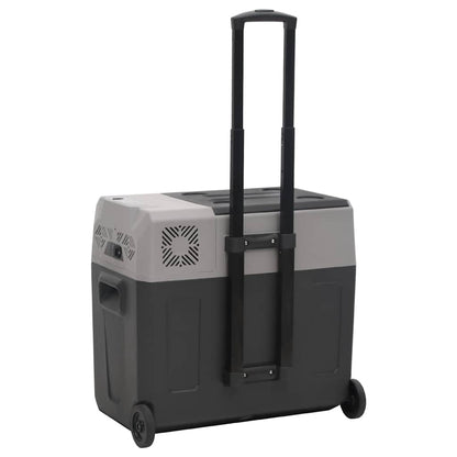 vidaXL Cool Box with Wheel and Handle Black&Grey 40 L Polypropylene
