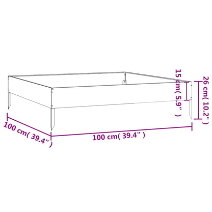824514 vidaXL Garden Raised Bed 100x100x26 cm Corten Steel