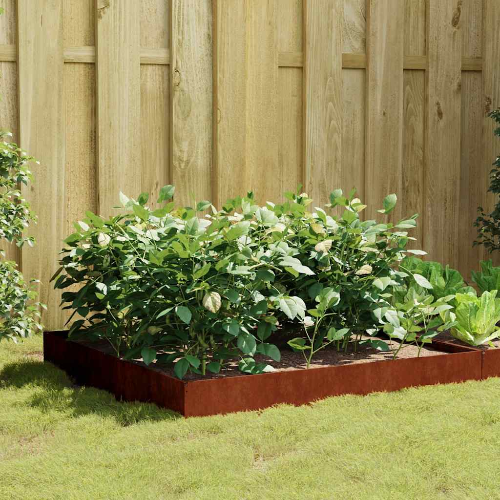 824514 vidaXL Garden Raised Bed 100x100x26 cm Corten Steel