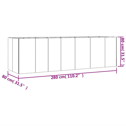 vidaXL Garden Raised Bed 280x80x80 cm Corten Steel