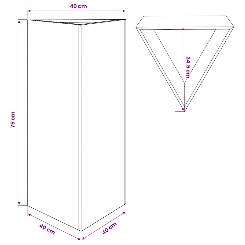 vidaXL Garden Planter 40x34,5x75 cm Corten Steel