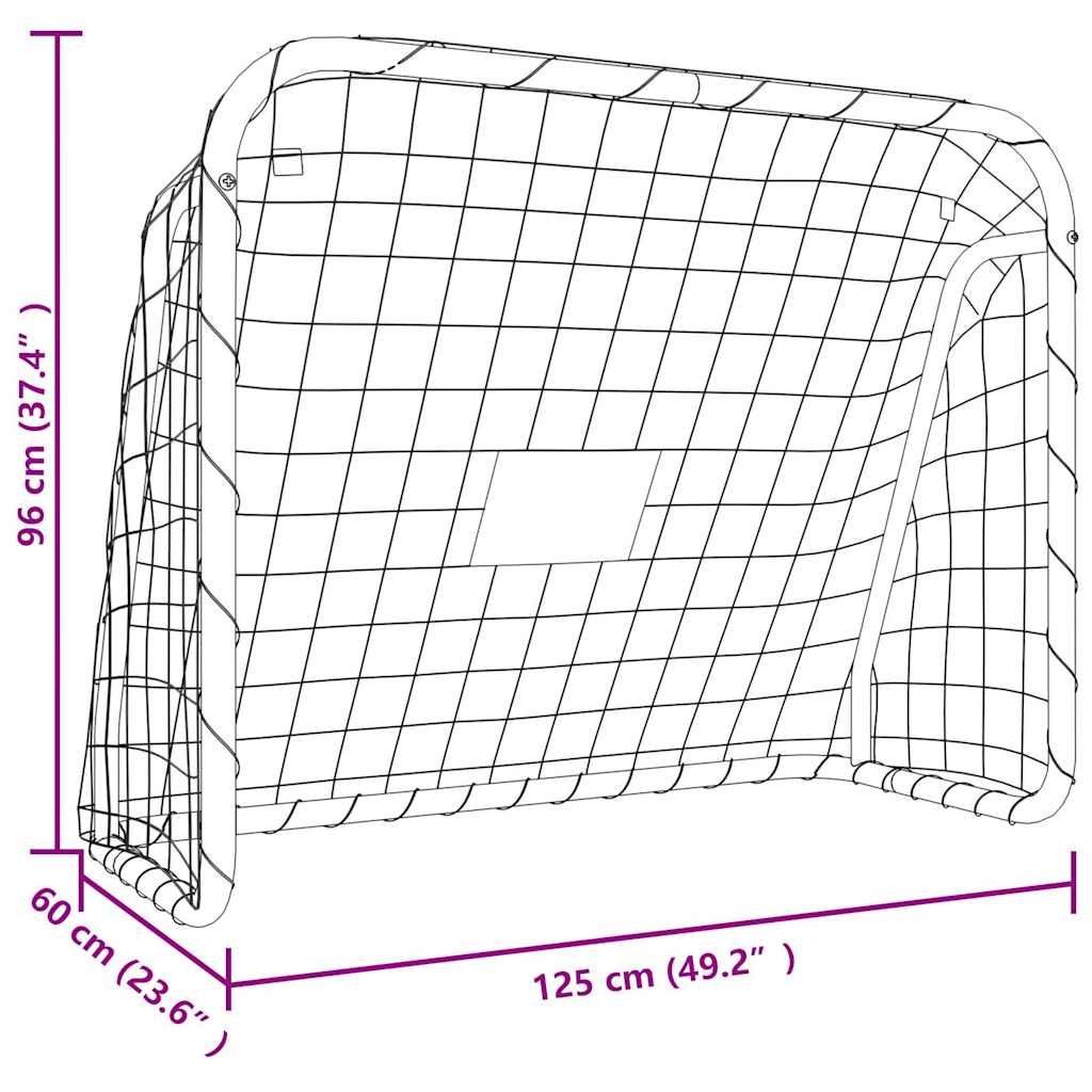 vidaXL Football Goal with Net White 125x96x60 cm Steel&Polyester