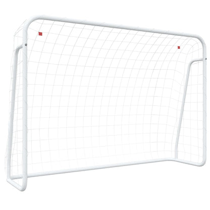 vidaXL Football Goal with Net White 214x75x152 cm Steel&Polyester