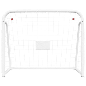 vidaXL Football Goal with Net White 214x75x152 cm Steel&Polyester