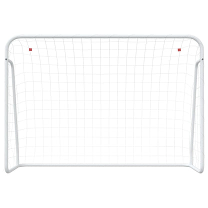 vidaXL Football Goal with Net White 214x75x152 cm Steel&Polyester