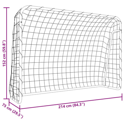 vidaXL Football Goal with Net White 214x75x152 cm Steel&Polyester