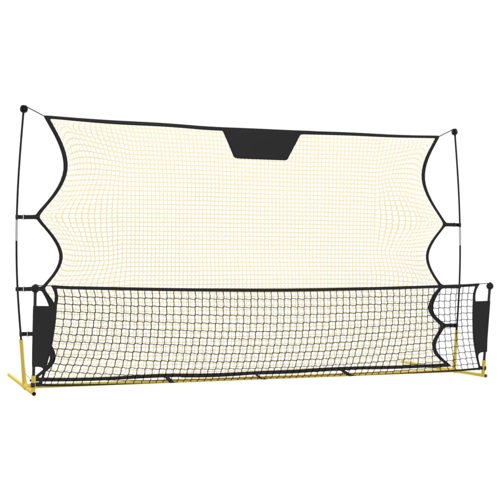 vidaXL Football Rebounder Net Black and Yellow 183x85x120 cm Polyester