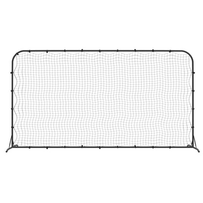 vidaXL Football Rebounder Net Black 366x90x183 cm HDPE