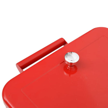vidaXL Cooler Cart with Wheels Red 92x43x89 cm