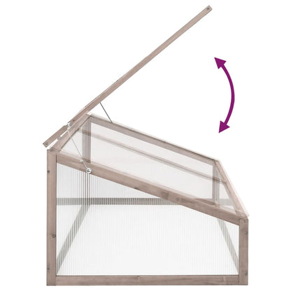 vidaXL Greenhouse Grey 110x56x39 cm Fir Wood
