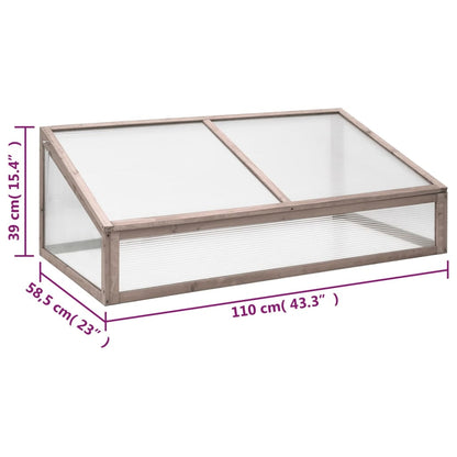 vidaXL Greenhouse Grey 110x56x39 cm Fir Wood