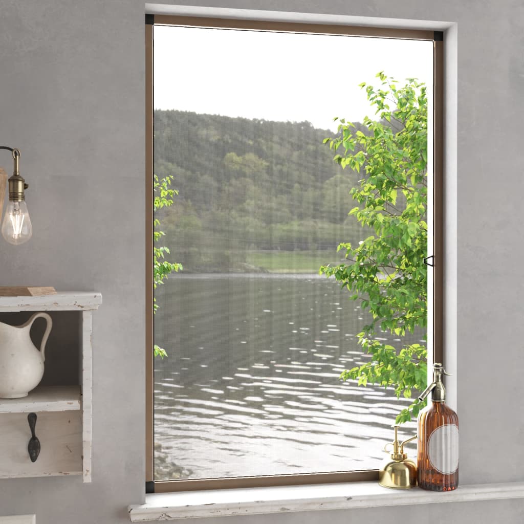 vidaXL Insect Screen for Windows Brown 80x120 cm