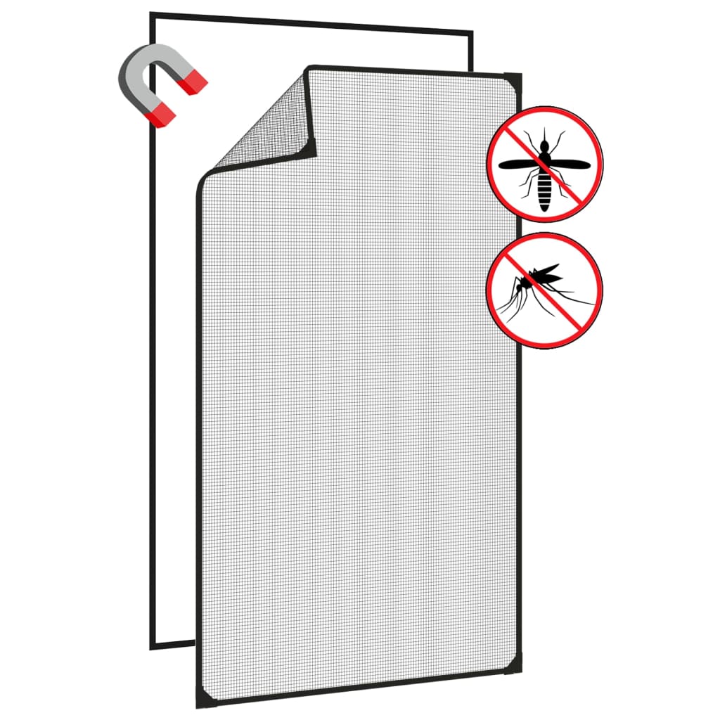 vidaXL Magnetic Insect Screen for Windows Anthracite 80x140 cm