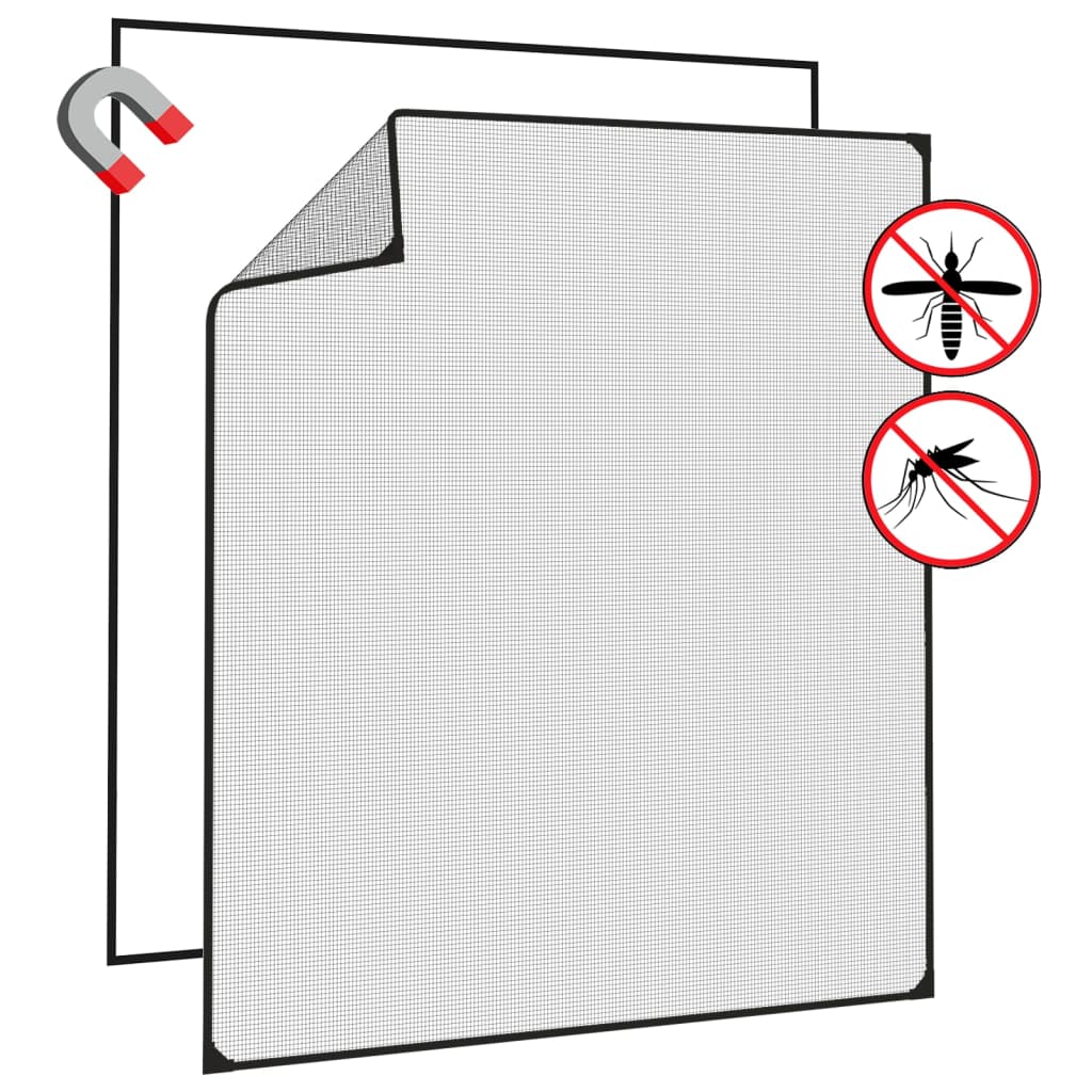 vidaXL Magnetic Insect Screen for Windows Anthracite 130x150 cm