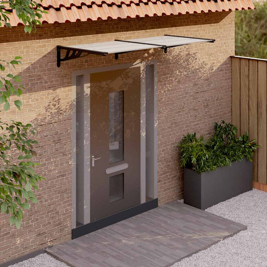 vidaXL Door Canopy Black and Transparent 199x90 cm Polycarbonate