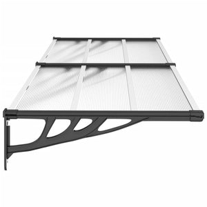 vidaXL Door Canopy Black and Transparent 239x90 cm Polycarbonate