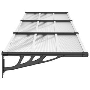 vidaXL Door Canopy Black and Transparent 297.5x90 cm Polycarbonate