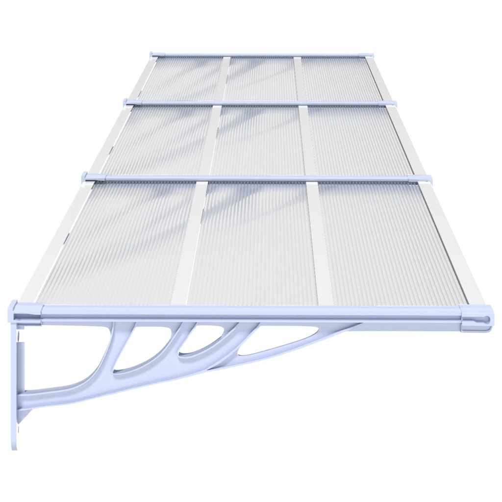 vidaXL Door Canopy Grey and Transparent 358.5x90 cm Polycarbonate