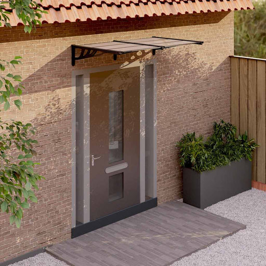 vidaXL Door Canopy Black 152.5x90 cm Polycarbonate