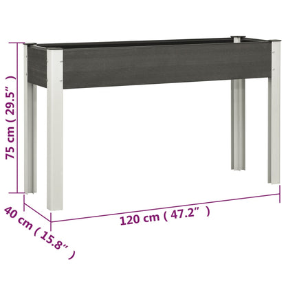 vidaXL Garden Raised Bed Grey 120x40x75 cm WPC
