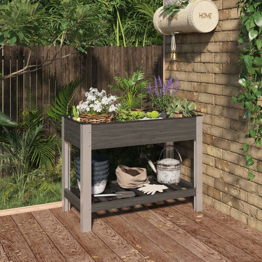 vidaXL Garden Raised Bed with Shelf Grey 100x50x75 cm WPC