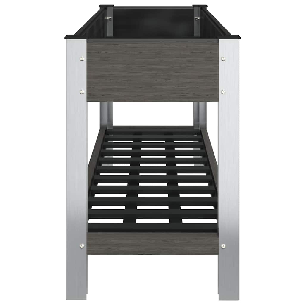 vidaXL Garden Raised Bed with Shelf Grey 120x50x75 cm WPC
