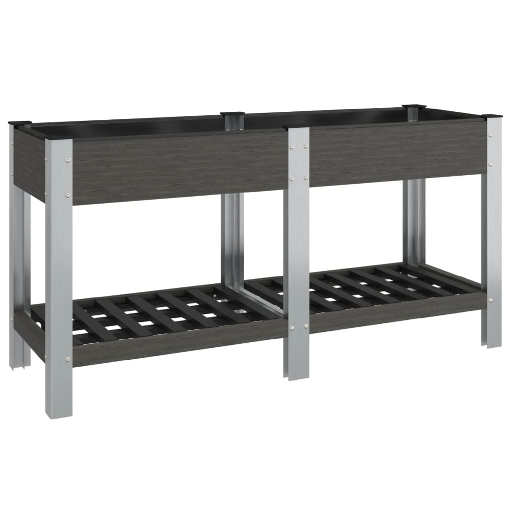 vidaXL Garden Raised Bed with Shelf Grey 150x50x75 cm WPC